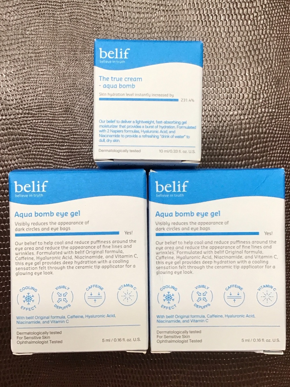 belif Bundle - Aqua Bomb Moisturizer & 2 Eye Gels